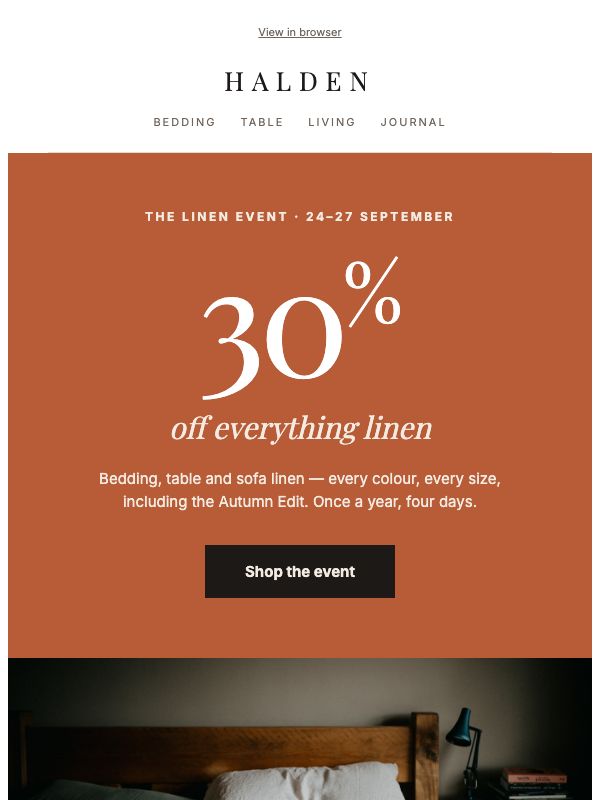 Halden — Sale Event email template preview